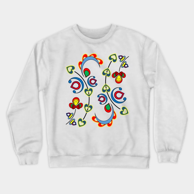 Modern Norwegian Rosemaling Design Crewneck Sweatshirt by ztrnorge